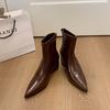 Skinny boots women's boots small short boots women's new temperament autumn and winter slope heel niche fashion heightening French pointed head