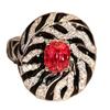 Black Enamel Statement Ring Wide Leaf Design Rings Vintage Enamel Rings  Bohemian