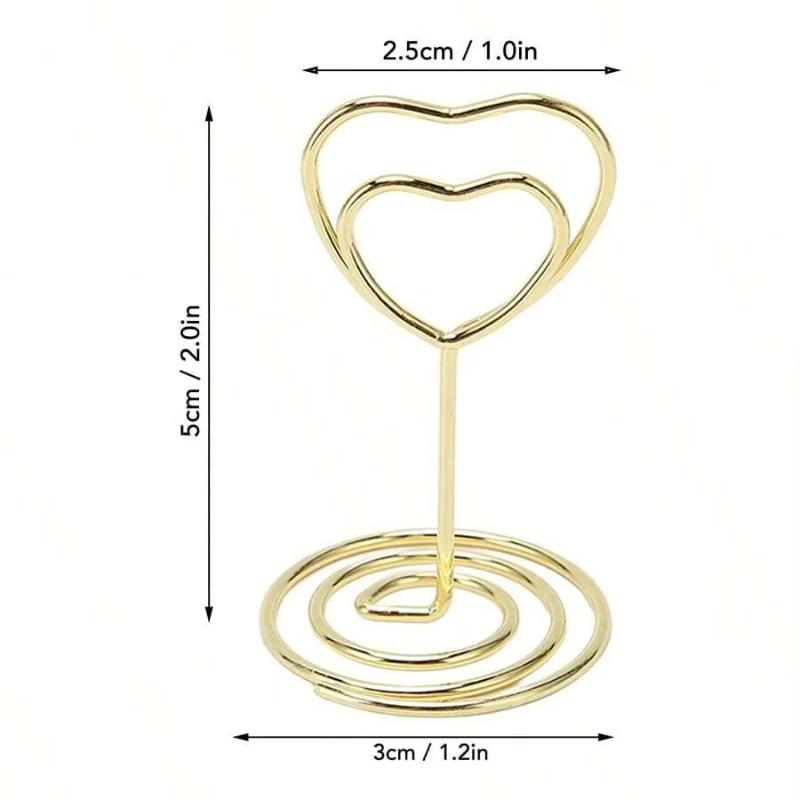 10-50pcs Mini Place Card Holder Wedding Table Number Holders Table Card Holders Party Heart Shaped Table Sign Photo Holder