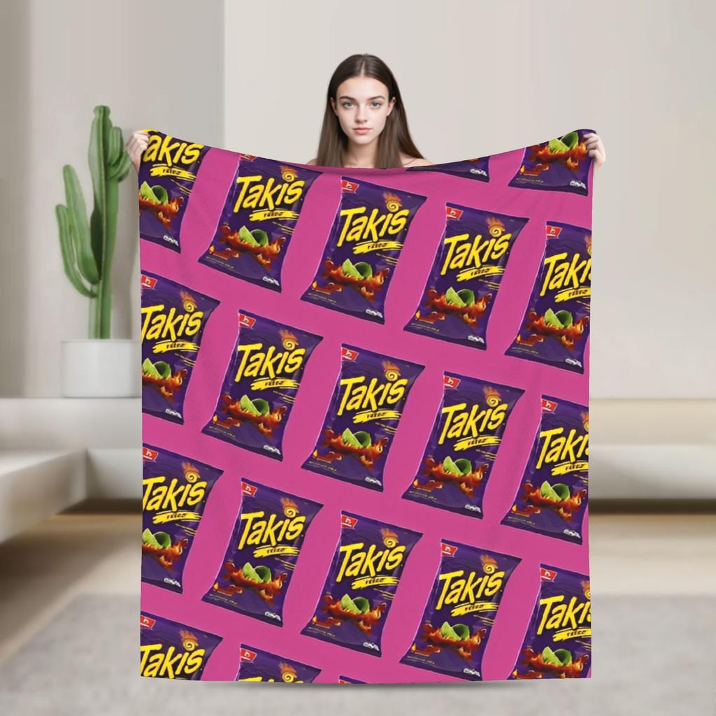 Κουβέρτα Takis Chili Chips Ζεστή Πρωτότυπη Βελούδινη Κλινοσκεπάσματα για Εξωτερική Διακοσμητική Φανελένια Κουβέρτα Κάλυμμα Κρεβατιού