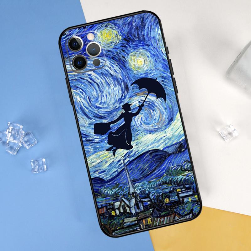 Van Gogh Starry Sky Phone Case For iPhone 16 Pro Max 12 13 Mini 11 14 15 Pro Max XR 16 15 Plus 16e Cover Shell