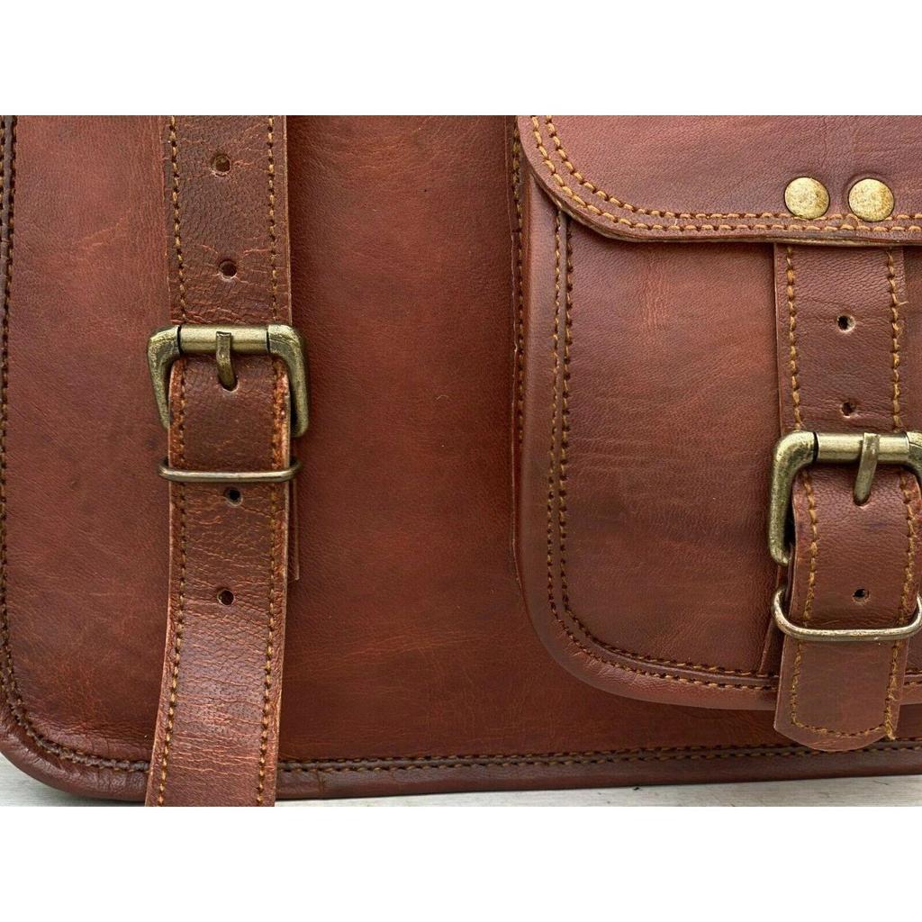 Bag Satchel  Leather Bag Men's Vintage Laptop Messenger Briefcase