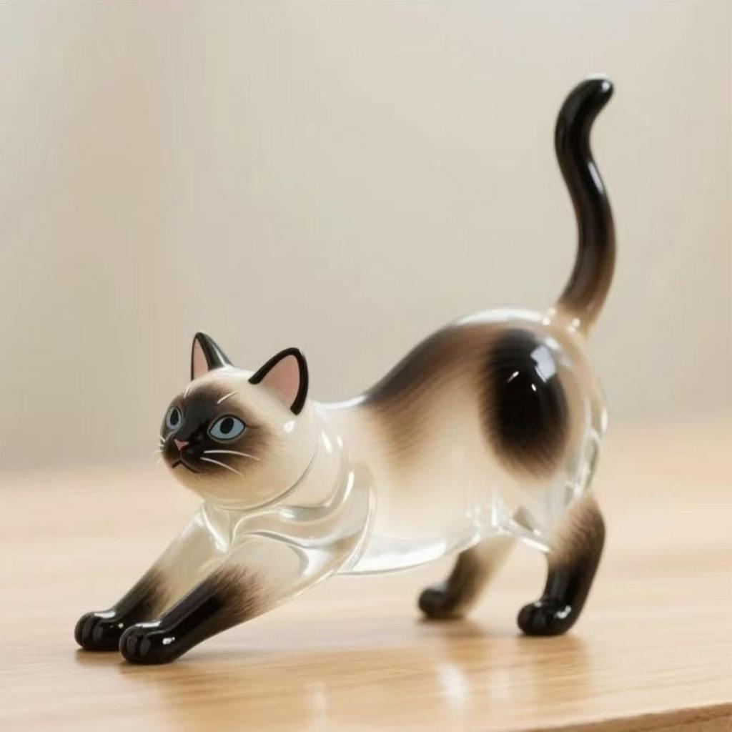 Cute Cat Key Chain Cat Dog Keepsake Hair Keyring Acrylic Pendant Clear Memorial Keychains for Collection Backpack Purse Bag