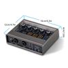 Audio Interface Professional Recording XLR Audio Interface Reverb 48V Phantom Power Sound Card 16bit 48kHz Resolution