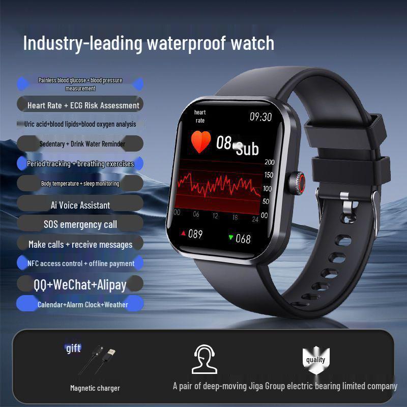 

SM23 Cross-border Smartwatch: Monitors Calls, Blood Sugar, Heart Rate, Blood Pressure, & Temperature – Ideal for Health & Sports. чорний