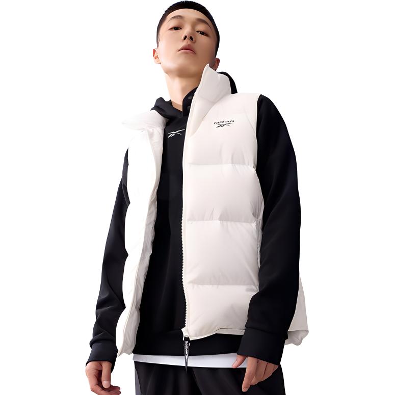 Reebok Classic Solid Color Outdoor Sports Warm Down Short Sleeveless Stand Collar Vest Men Vests HF2762
