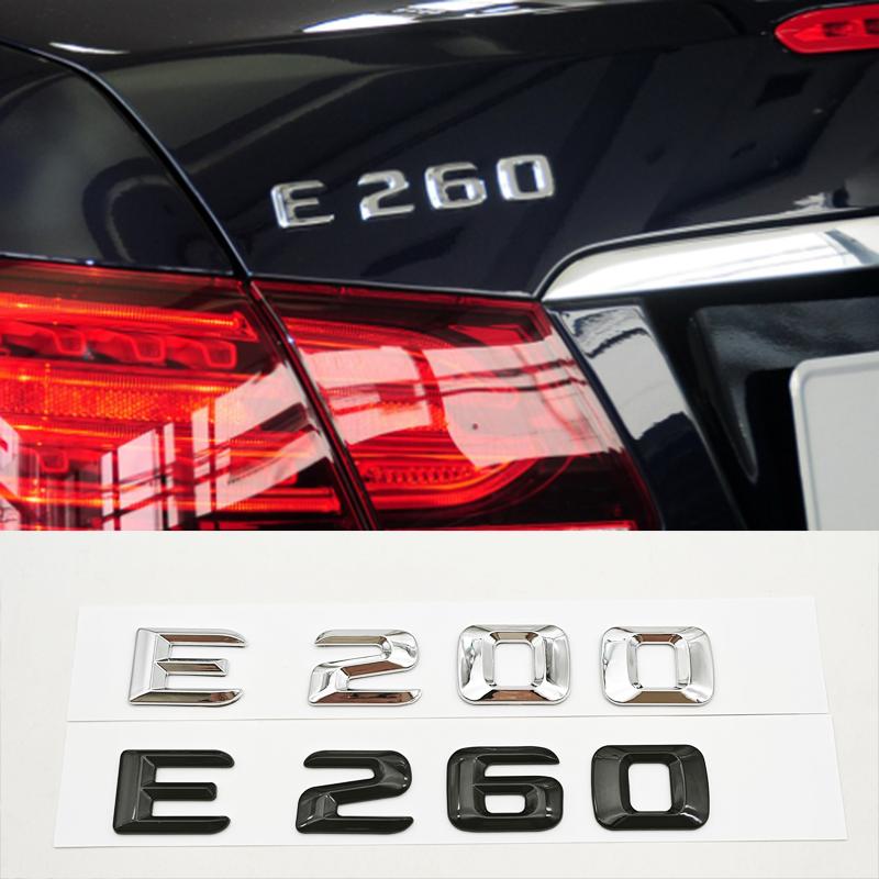 3D ABS Car Letters Rear Trunk Badge Logo E200 E260 Sticker Emblem For Mercedes Benz E Class E200 E260 W213 Auto Tail Accessories AU0