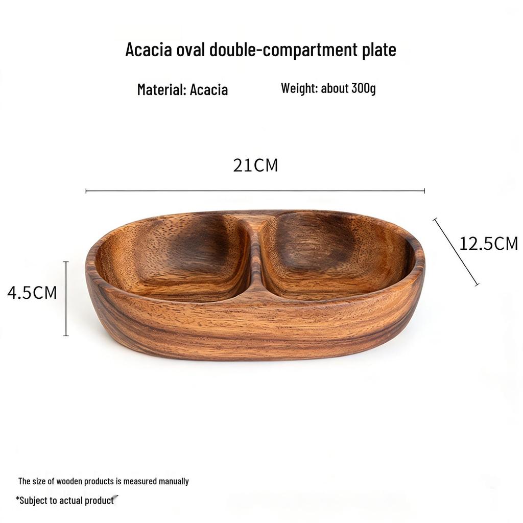 Solid Walnut Wooden Fruit & Salad Bowl - Round Plate for Dining & Household Use