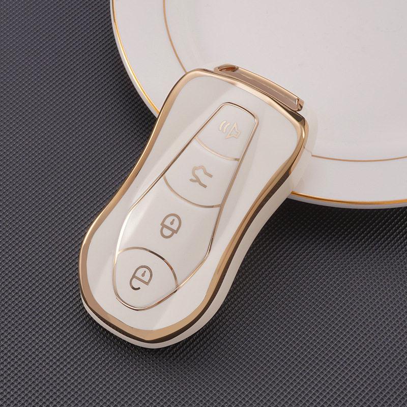 Fashionable Gold-Edged TPU Key Case for 2021 Geely Boyue Pro/Xingyue/Xingyue S