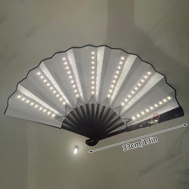 LED Wedding Hand Fans Dance Fan for Women Custom Wedding Fan Folding Hand Fan for Women Glow Fan Glow In Dark Abanicos Para Boda