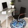 1pc Office Carpet Chair Mats Blue Iris Floral Mandala Perfect for Decorating Office Chairs, Living Rooms, Or Bedrooms