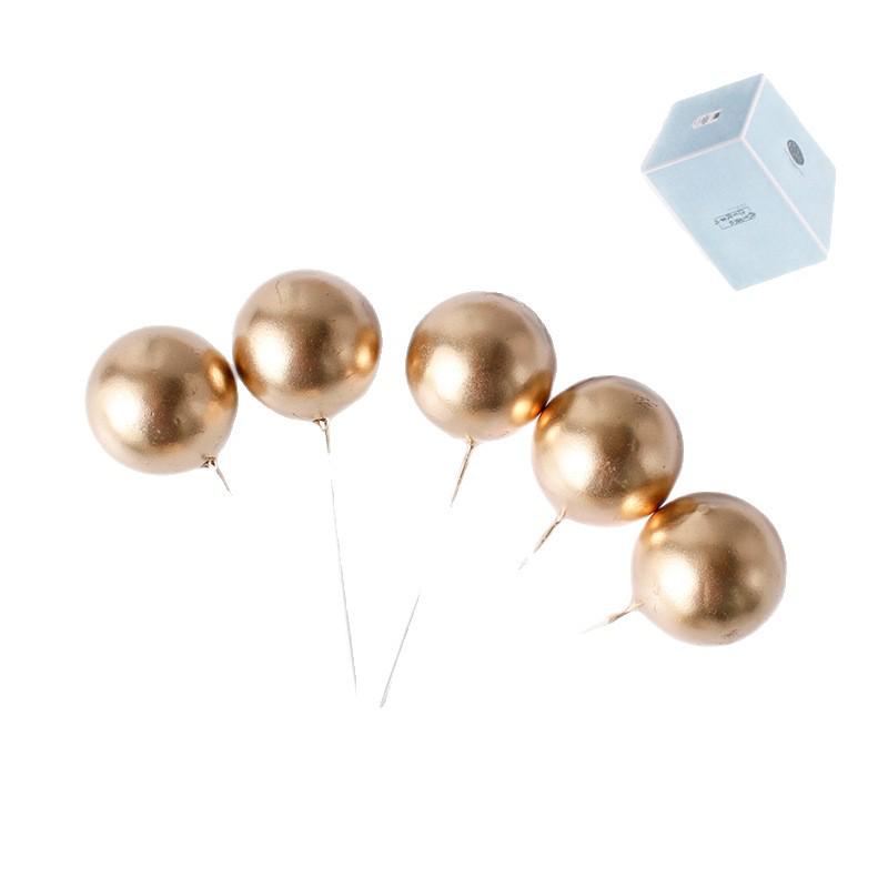 Golden and Silver Ball Cake Decorations with Colorful Birthday Insert Card