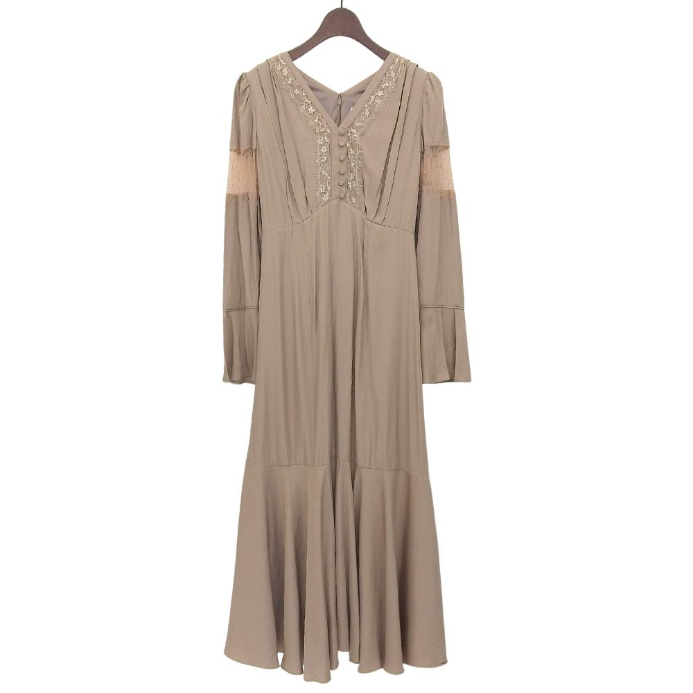 AMERI FLARE SATIN DRESS Women's Beige S Dress S beigeUsed