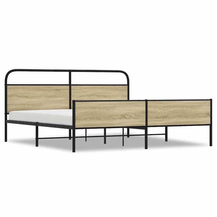 VidaXL Cadre de lit en métal sans matelas chêne sonoma 180x200 cm 3318695