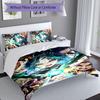 Set lenzuola con motivo personaggi Genshin Impact 3 pezzi set copripiumino include copripiumino e federe, decorazione camera da letto e regalo perfetti per tutte le stagioni
