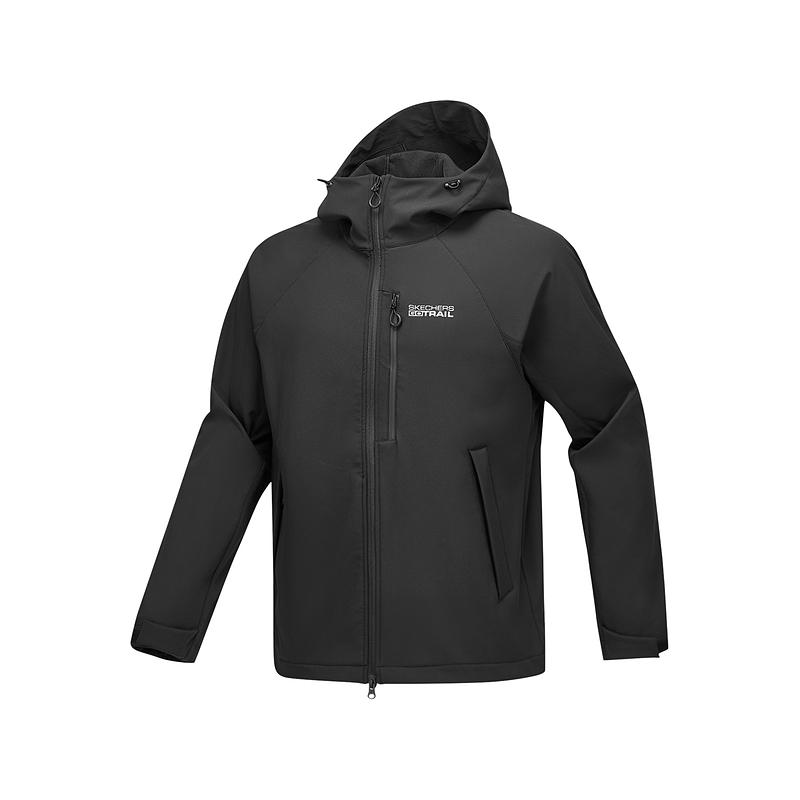 Skechers FW24 Water-Resistant Windproof Durable Warm Color-Block Loose Logo Jacket Unisex jackets black L324U168-00L0 L