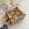 Bear linen tote bag women go out handbag small satchel student shoulder bag tide