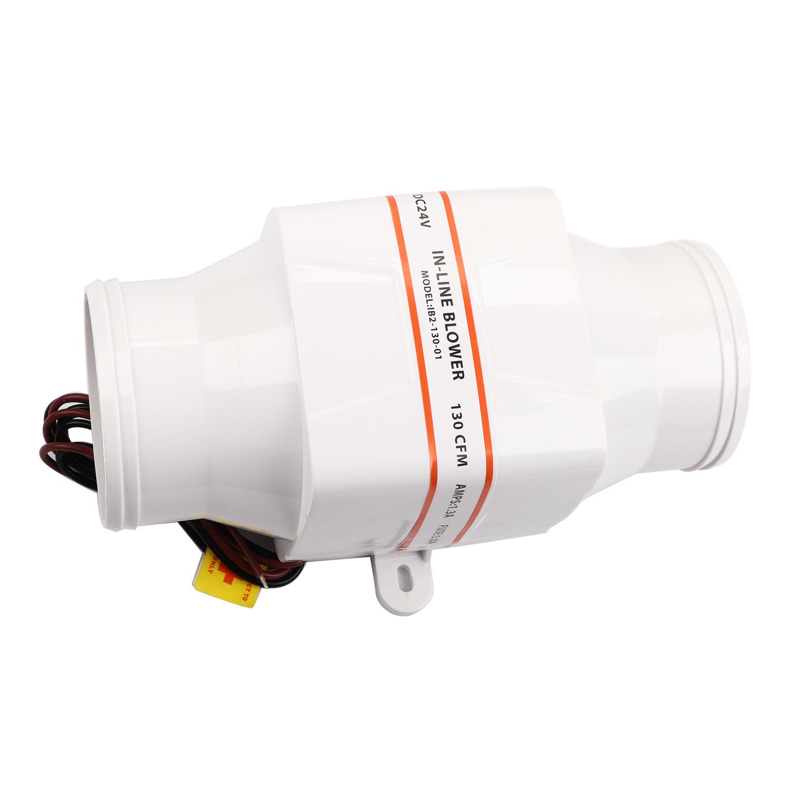For Yacht Boat RV 3inch In Line Marine Bilge Air Blower Strong Ventilation Fan Corrosion proof 12V/24V 130 CFM 3800 LPM 24V