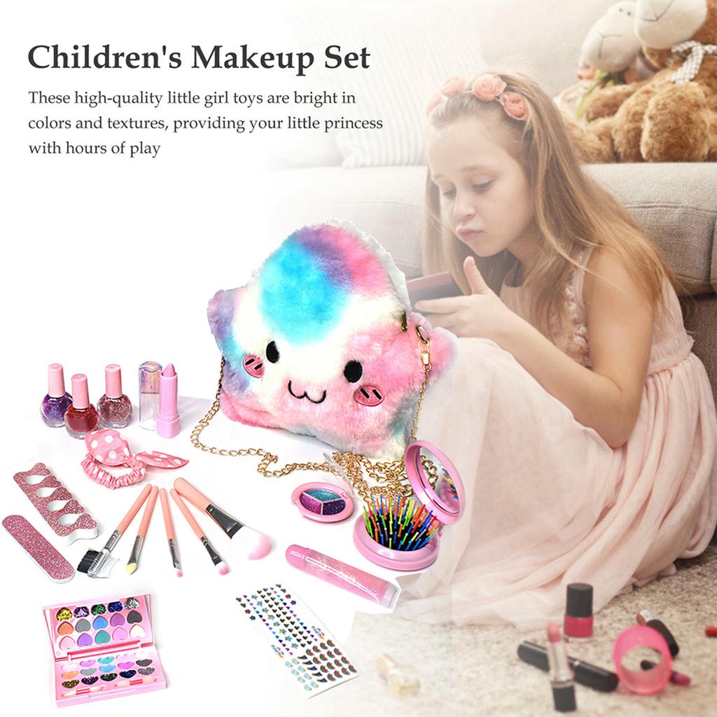 Mädchen Schminkset für Kinder Kinder Schminkset Mädchen Prinzessin Schminkbox Ungiftiges Kosmetikset