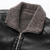 New Street Leather Motorcycle Wear Hip-hop Style Fur Collar Lapel Versatile Korean Style Slim PU Leather Jacket