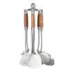 ZISIZ Rosewood Handle Stainless Steel Wok Spatula Set