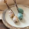 Chinese Style Stone Pendant Woven Rope Necklace for Women Vintage Y-Shaped Long Simple Necklace High-End Hanfu Accessories