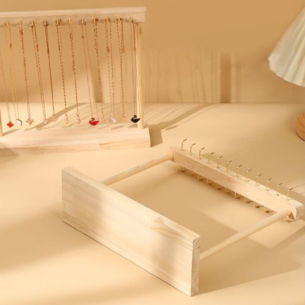 Solid Wood Necklace Display Stand Functional Wood Jewelry Stand Simple Display Holder for Necklace Arrangement