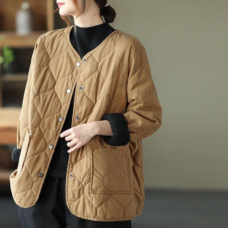 Women's Retro Cotton-Padded Winter Jacket 2025 - Short, Plus Size, Fashionable, Quilted & Thickened