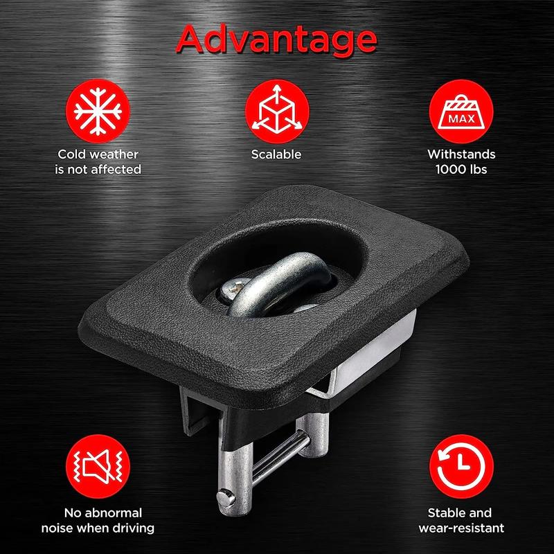 Truck Tie Down Anchor For Ford F-150 2015-2023 F250 F350 Super Duty 17-23 Trunk Retractable Bed Side Wall Hook Ring Anchor Clip