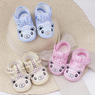 DYS Babies Toddlers Cartoon Bear Breathable Anti-slip Soft Sole Prewalker Flat Shoes