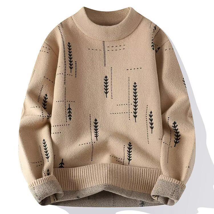Men's Retro Japanese-Style Wool Knit Sweater - Round Neck, Loose Fit, Autumn/Winter Pullover.