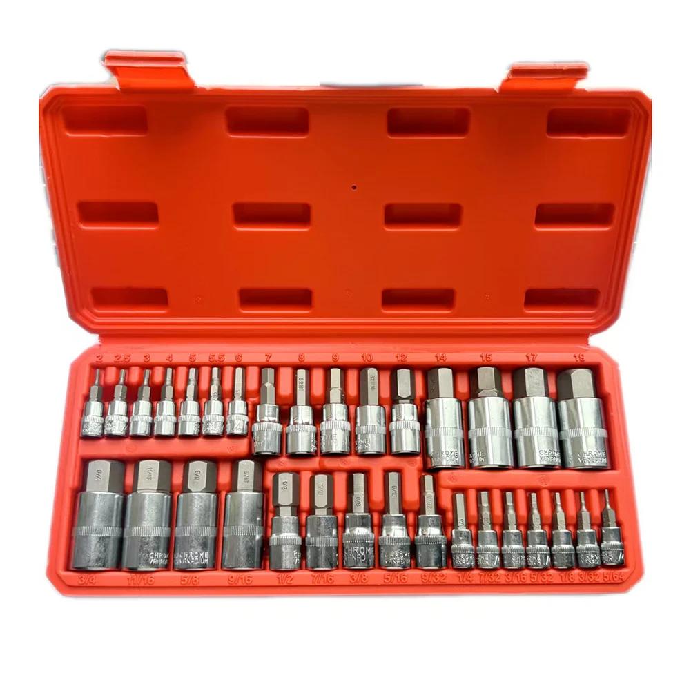 

32pcs Hexagonal Bit Socket Set With 5/64-turn, 3/4-turn, And 2-turn 19mm Bit Sockets, Torque Wrench Adapters Hand Wrench Socket China Mainland