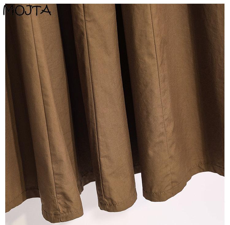 MOJTA Women's Clothing High Waist Spring Autumn Plus Size Thin A-line Skirt Loose Casual Mid-length Skirt