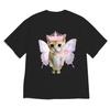 Süßes Feenkatzen-Grafik-T-Shirt Kawaii Prinzessinnenkatzen-Tee Lässiges Kurzarmshirt für Damen Mädchen Stilvoll Vielseitig Koreanischer Stil Einfach