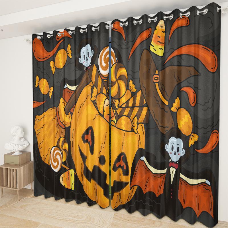 Halloween Vorhangstoff Schlafzimmer Wohnzimmer Balkon Verdunkelungsvorhang Büro Hotel Isolationsvorhang
