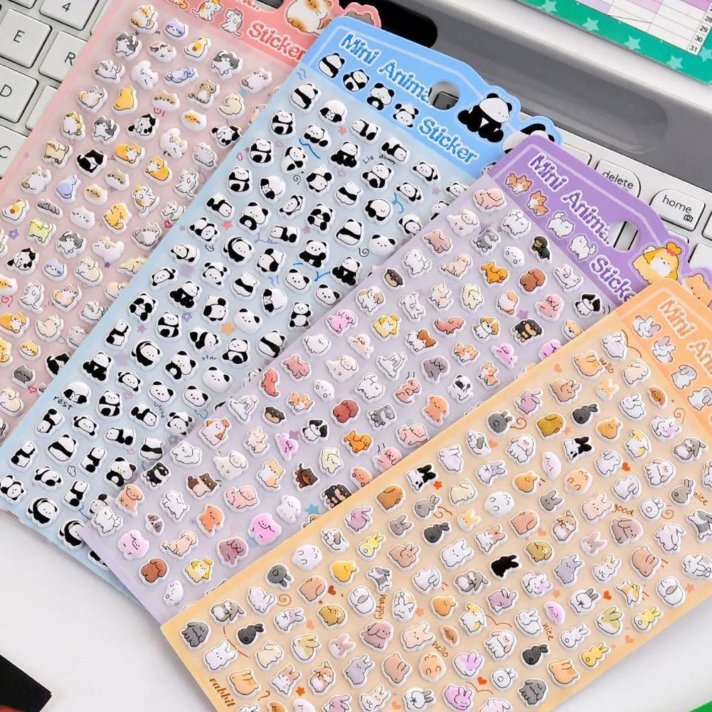 1 Sheet Cartoon Animals Cat Panda Double Stickers For Mobile Phone Case Mirror Scrapbook Journal Animal Decoration Gifts
