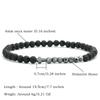 Fashion 4mm Beads Men Cross Bracelet Multi Sided Black Gallstones Healing Braclet Rosary Lava Howlite Hematite Braslet Hombre