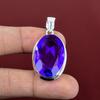 Fasetterat afrikanskt ametisthänge 925 sterlingsilverhänge naturstenshänge helande sten smycken handgjort hänge presenter till mamma