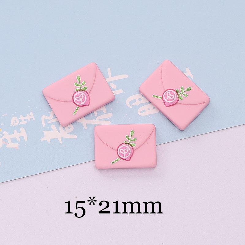 10 Pcs New Mini Cute Cartoon Lovely Envelope Flat Back Resin Cabochon Scrapbook Diy Hairpin Embellishments Charm Accessories A96