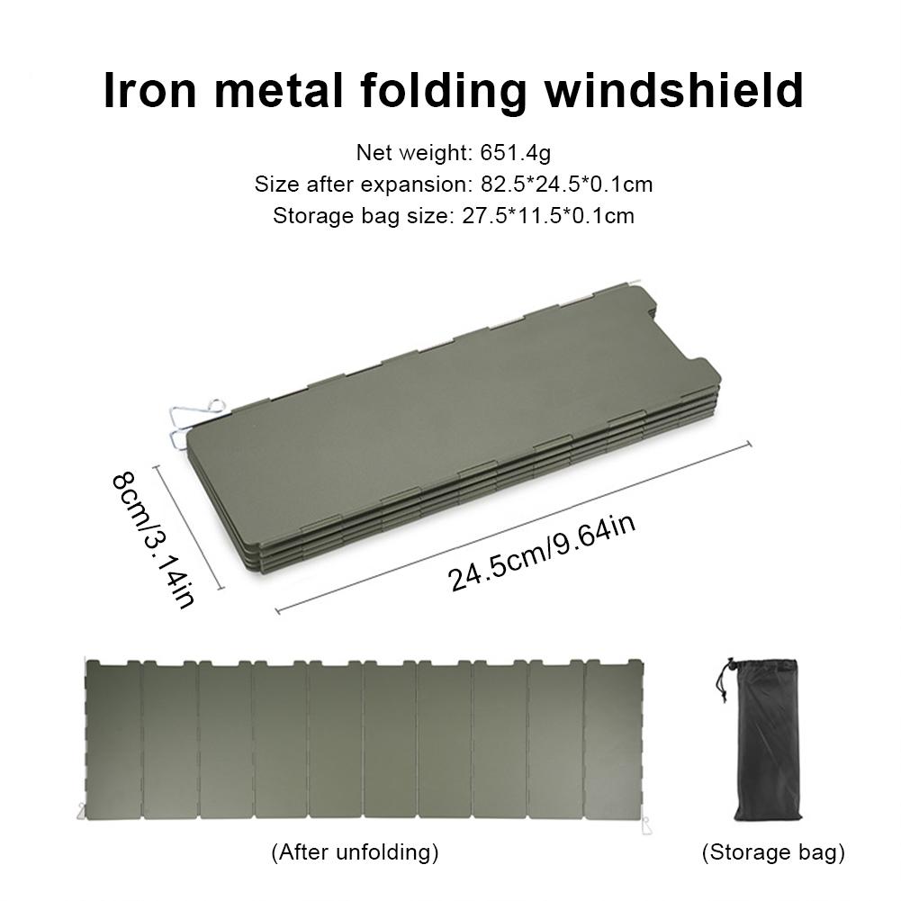10 Plates Camping Stove Windscreen with Drawstring Bag Outdoor Stove Wind Shield Folding Outdoor Stoves Windscreens Picnic Tool