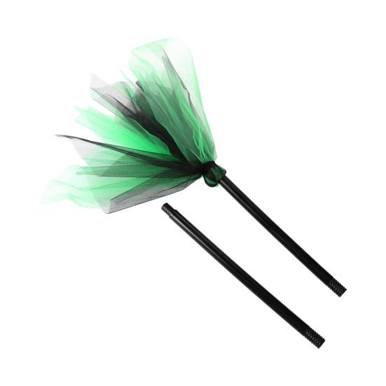 Halloween Witch Broom Wizard Cosplay Accessory Halloween Party Prop Realistic Plastic Broom Decoration for Stage Performance