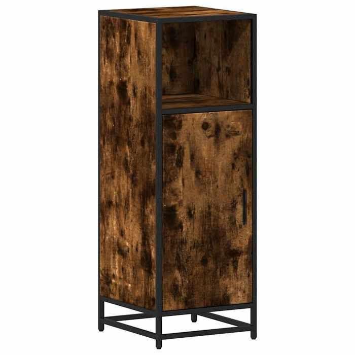 VidaXL Bathroom Cabinet Smoked Oak 35x37.5x100cm Engineered Wood, Bathroom Storage Cabinet, Bathroom Cabinet, 849241