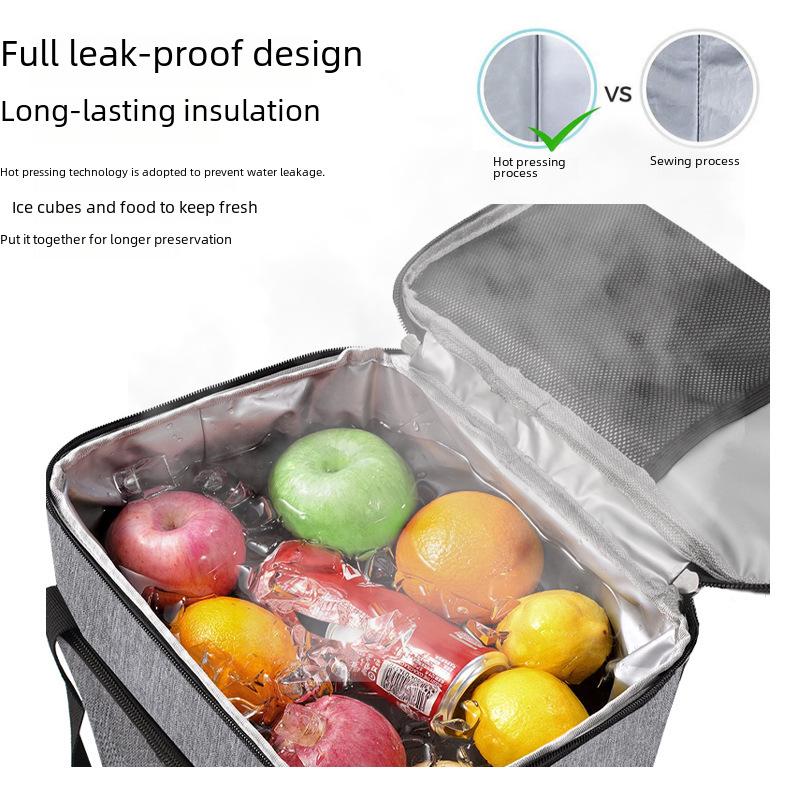 Large Waterproof Insulated Picnic Bag - Oxford Cloth, Portable, Thickened for Outdoor Use