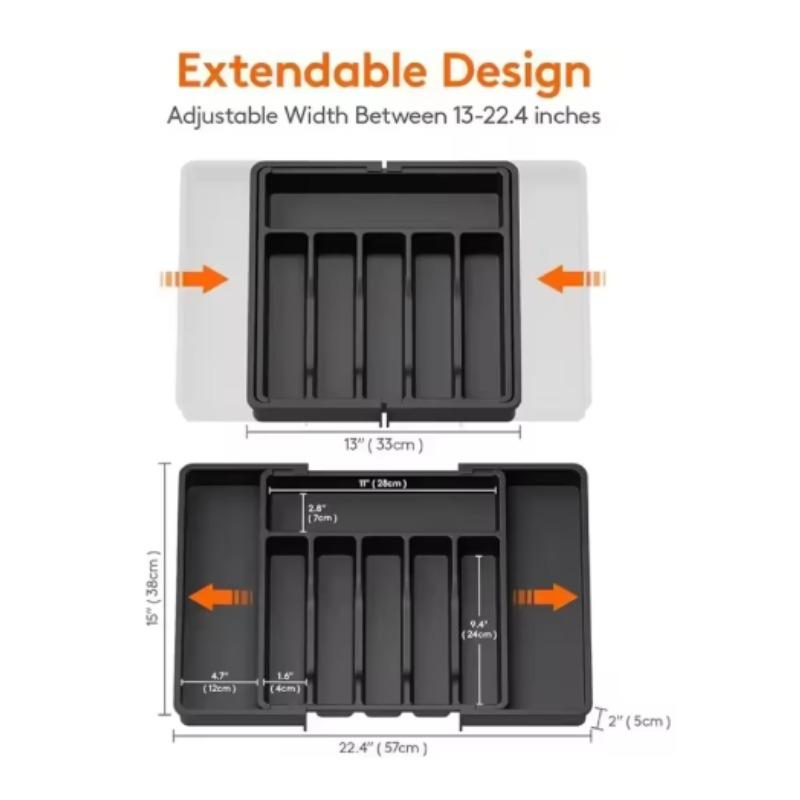 Enkel och utbyggbar besticklådeförvaring, förvaring för set med silverskedar, avdelare för besticklåda, för förvaring av fina föremål