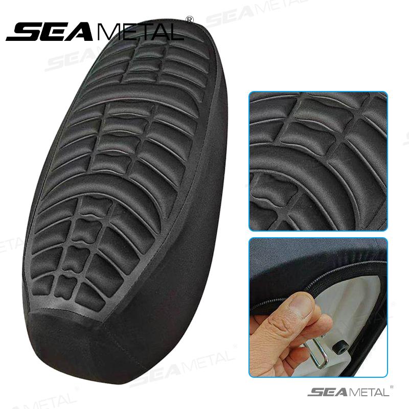 SEAMETAL Poduszka na siedzenie motocyklowe 3D Komfortowa poduszka powietrzna Pokrowiec z żelem Antypoślizgowa podkładka ochronna Moto Uniwersalna