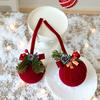 1pcs Christmas Ball Velvet Red Bell Hanging Ornaments Xmas Tree Pendants Christmas Decorations For Home New Year Party Supplies