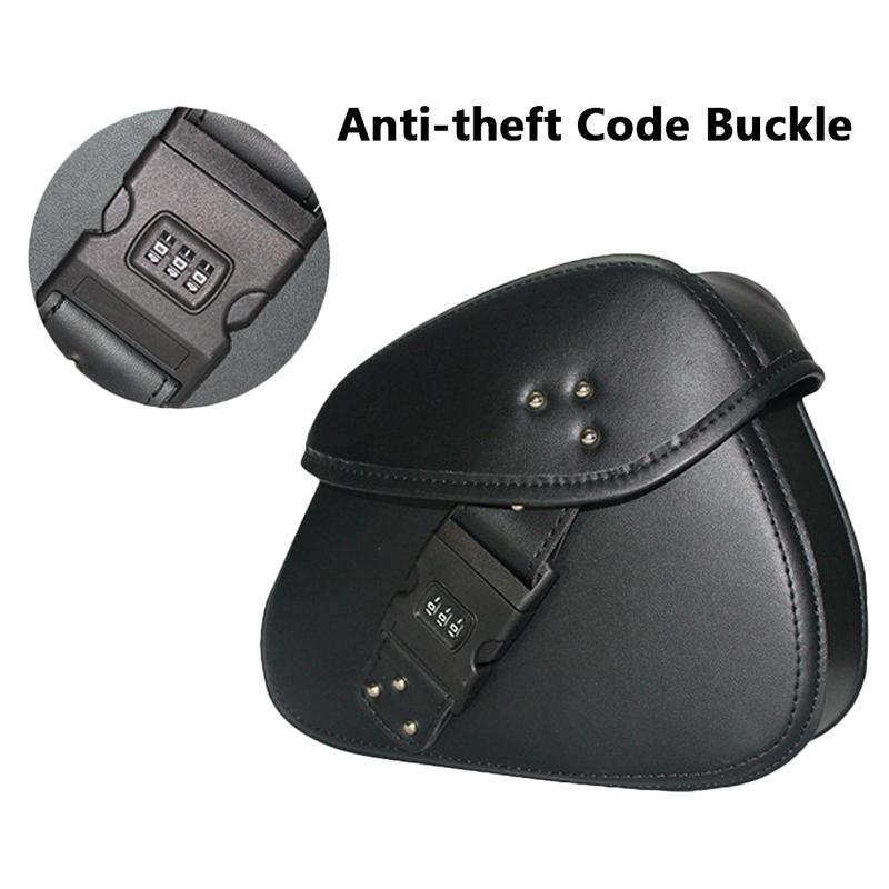 Motorcycle Saddlebags Anti Theft Side Tool Bag Luggage Saddle Bags Pouch PU Leather Universal For Honda/Suzuki/Kawasaki/Yamaha