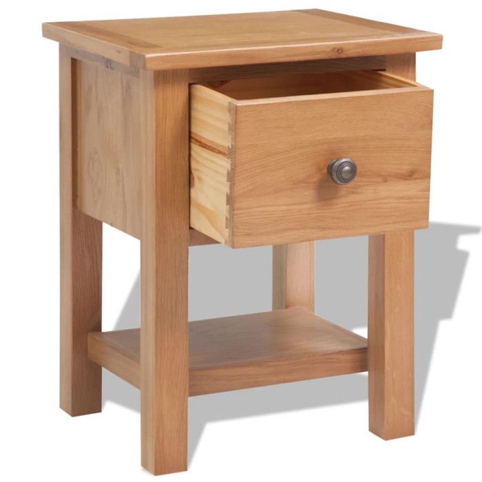 VidaXL Table de chevet 36 x 30 x 47 cm Bois de chêne massif