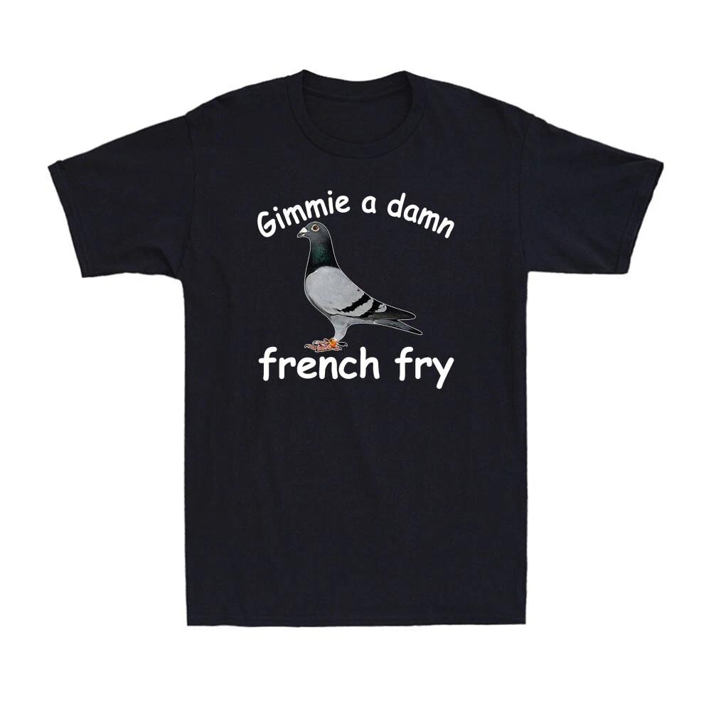 Gimmie A Damn. French Fry Seagull Give Me French Fries Funny Birds Men s T-Shirt XS