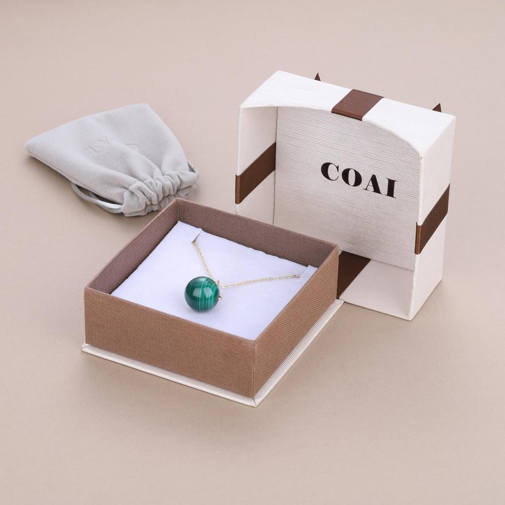 16mm Malachite Purifying Power Stone Necklace for Women [Koai]